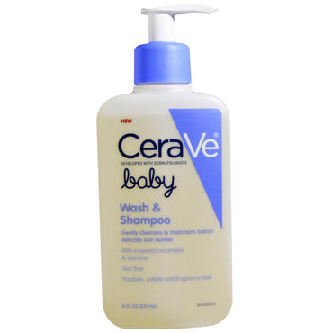 CeraVe, Baby, Wash og Shampoo, 8 fl oz (237 ml)