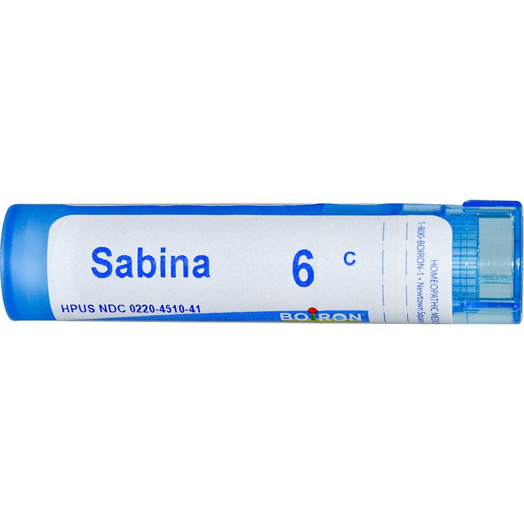 Boiron, remedios únicos, Sabina, 6C, 80 gránulos