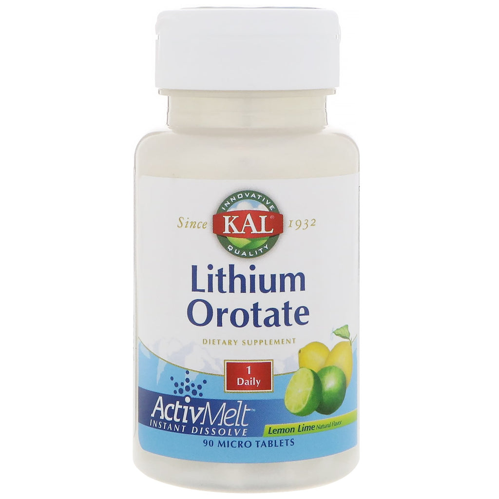 Kal, Lithiumorotat, natürliches Zitronen-Limetten-Aroma, 90 Mikrotabletten