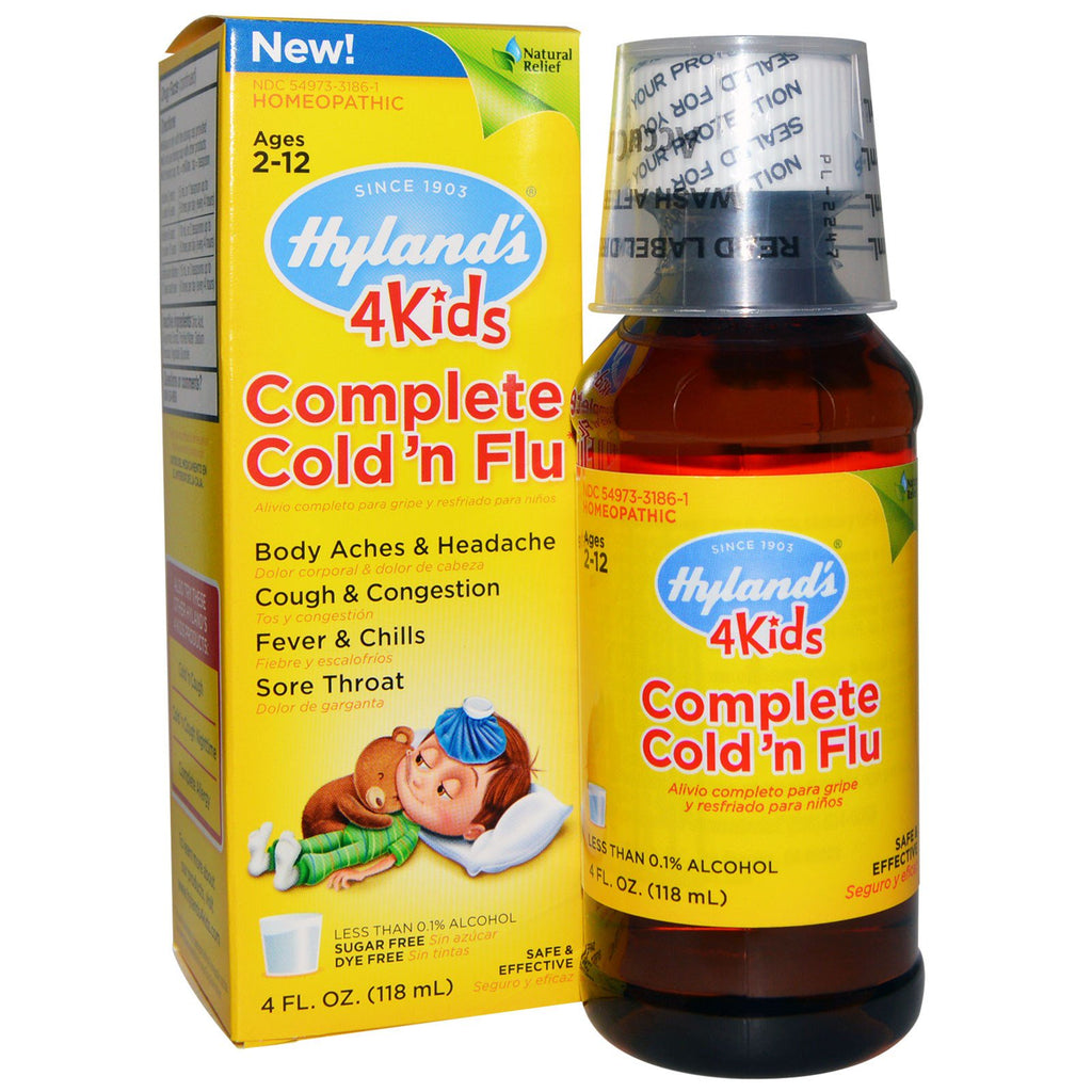 Hyland's, 4Kids, Kompletne przeziębienie i grypa, 4 uncje (118 ml)