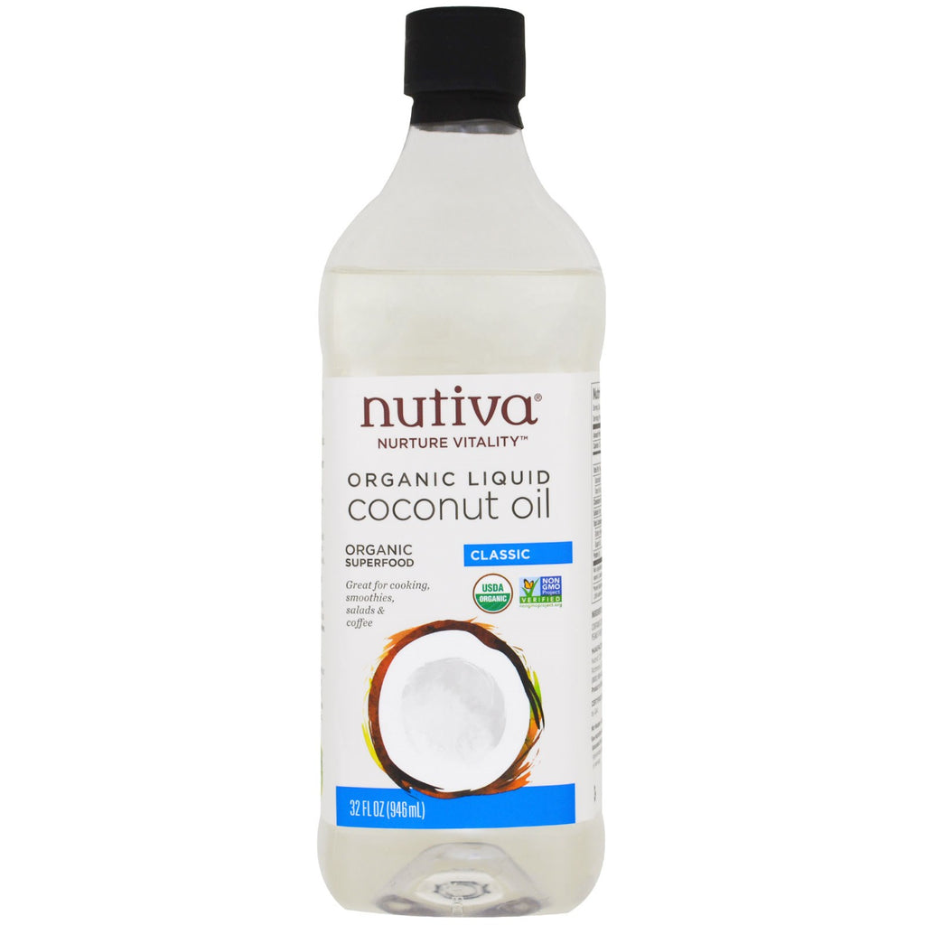 Nutiva น้ำมันมะพร้าวเหลว คลาสสิค 32 ออนซ์ (946 มล.)