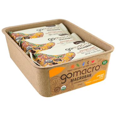 GoMacro, Macrobar, Prolonged Power, Banana + Almond Butter, 12 Bars, 2.3 oz (65 g) Each