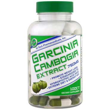 Hi Tech Pharmaceuticals, Garcinia Cambogia-ekstrakt, 750 mg, 100 kapsler