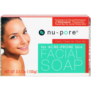 Nu-Pore, savon pour le visage, pour peaux à tendance acnéique, 3,5 oz (100 g)