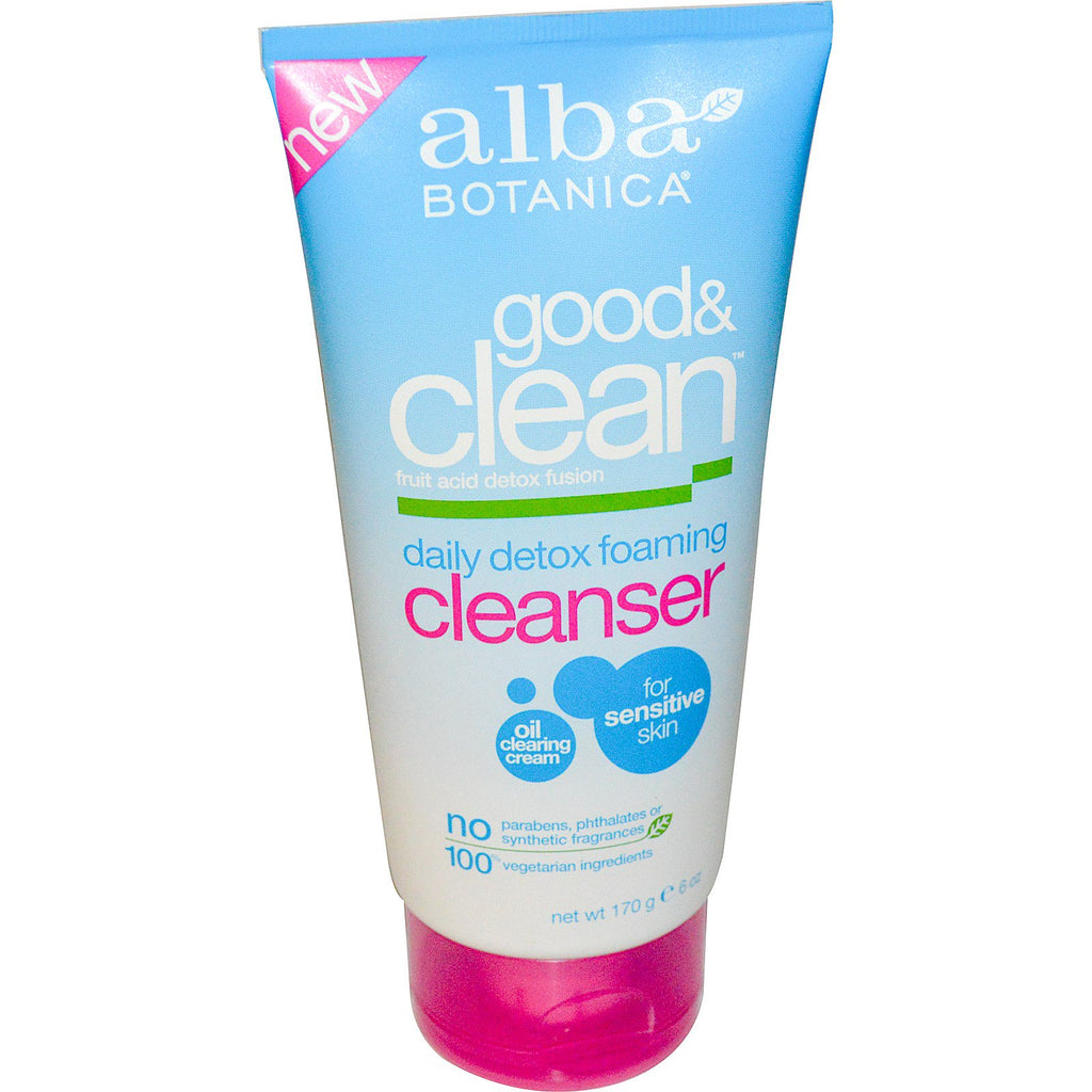 Alba Botanica, Good & Clean, Nettoyant moussant détox quotidien, 6 oz (170 g)