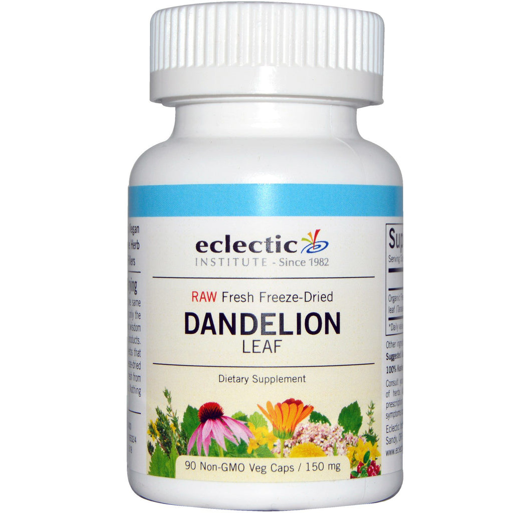 Eclectic Institute, Dandelion Leaf, 150 mg, 90 Non-GMO Veggie Caps