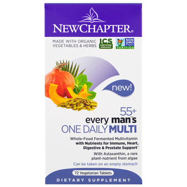 Nouveau chapitre, 55+ multi quotidiens pour chaque homme, 72 comprimés végétariens