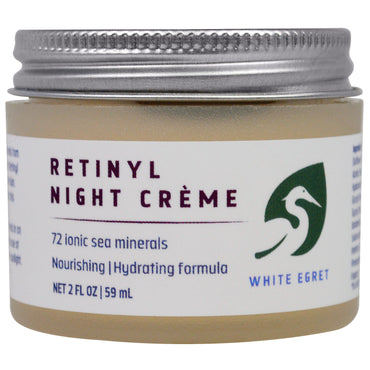 Witte Zilverreiger Persoonlijke Verzorging, Retinyl Nachtcrème, 2 fl oz (59 ml)