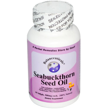 Balanceuticals, Aceite de semilla de espino amarillo, 500 mg, 60 cápsulas blandas