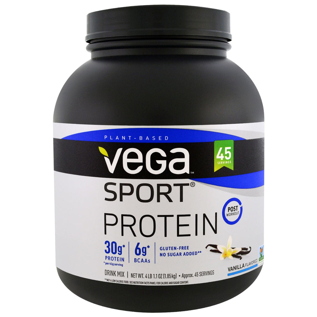 Vega, proteină sport, aromă de vanilie, 4 lb 1,1 oz (1,85 kg)