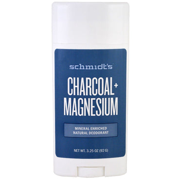 Desodorante natural Schmidt's, carbón + magnesio, 3,25 oz (92 g)