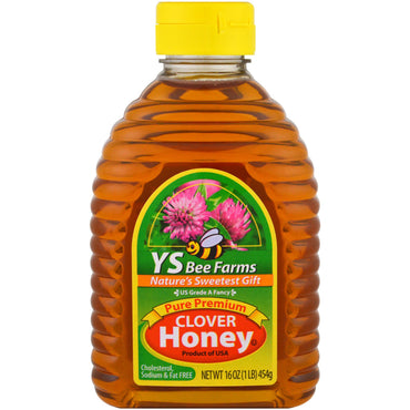 YS Eco Bee Farms, Miel de trébol pura premium, 16 oz (454 g)