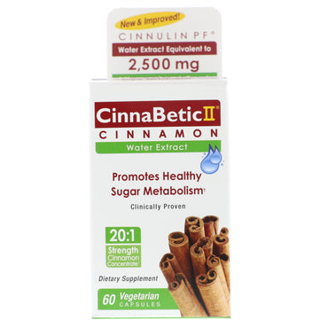 Hero Nutritional Products, Cinnabetic II, Zimtwasserextrakt, 60 vegetarische Kapseln