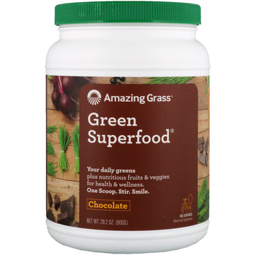 Fantastisk gress, grønn supermat, sjokolade, 28,2 oz (800 g)