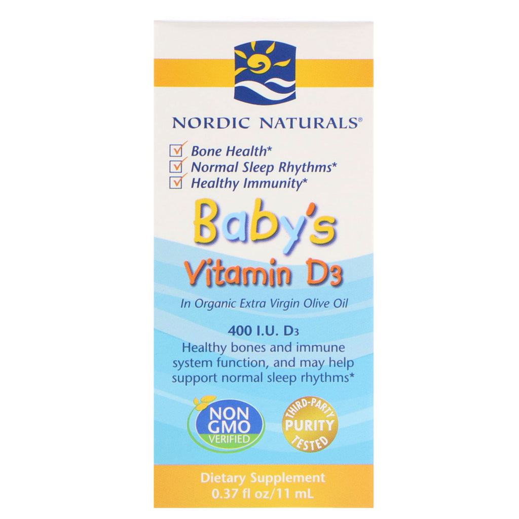 Nordic Naturals, ויטמין D3 לתינוקות, 400 IU, 0.37 פל אונקיות (11 מ"ל)