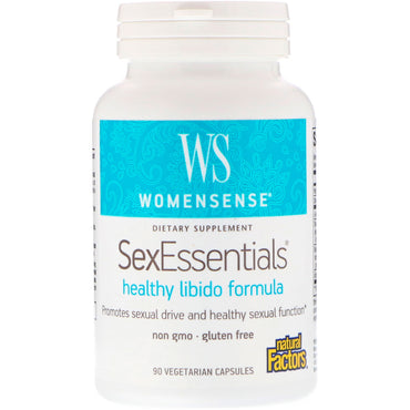 Natural Factors, WomenSense, SexEssentials, Fórmula para una libido saludable, 90 cápsulas vegetarianas