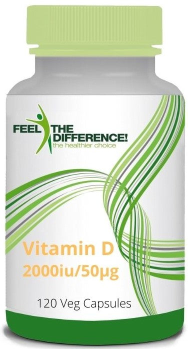 FEEL THE DIFFERENCE Vitamin D3 2000iu/50μg, 120 Veg Capsules