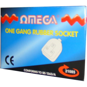 Omega Rubber Socket 13A, 1 Gang "Orange"
