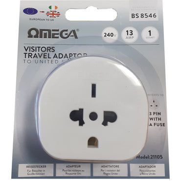 Adaptador Omega Omega para visitantes al Reino Unido - Suelto