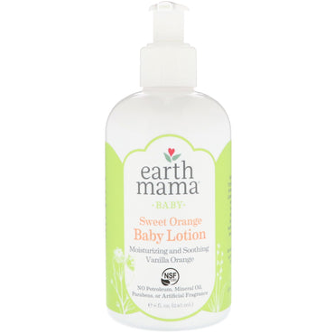 Earth Mama 베이비 스위트 오렌지 베이비 로션 바닐라 오렌지 8 fl oz (240 ml)