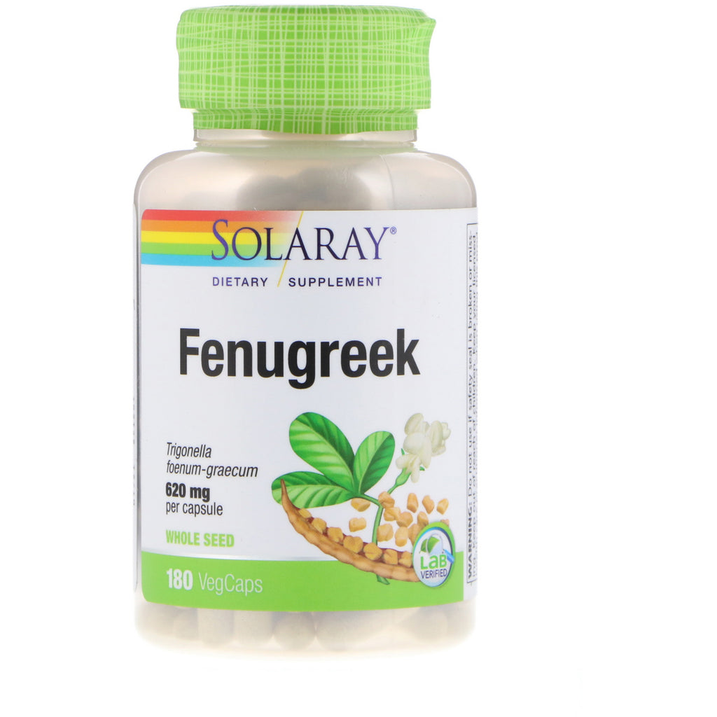 Solaray, fenogreco, 620 mg, 180 cápsulas vegetales