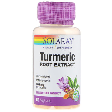 Solaray, extract de rădăcină de turmeric, 300 mg, 60 capsule vegetale