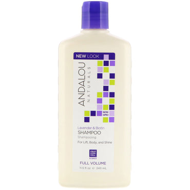 Andalou Naturals, șampon, volum complet, pentru lifting, corp și strălucire, lavandă și biotină, 11,5 fl oz (340 ml)