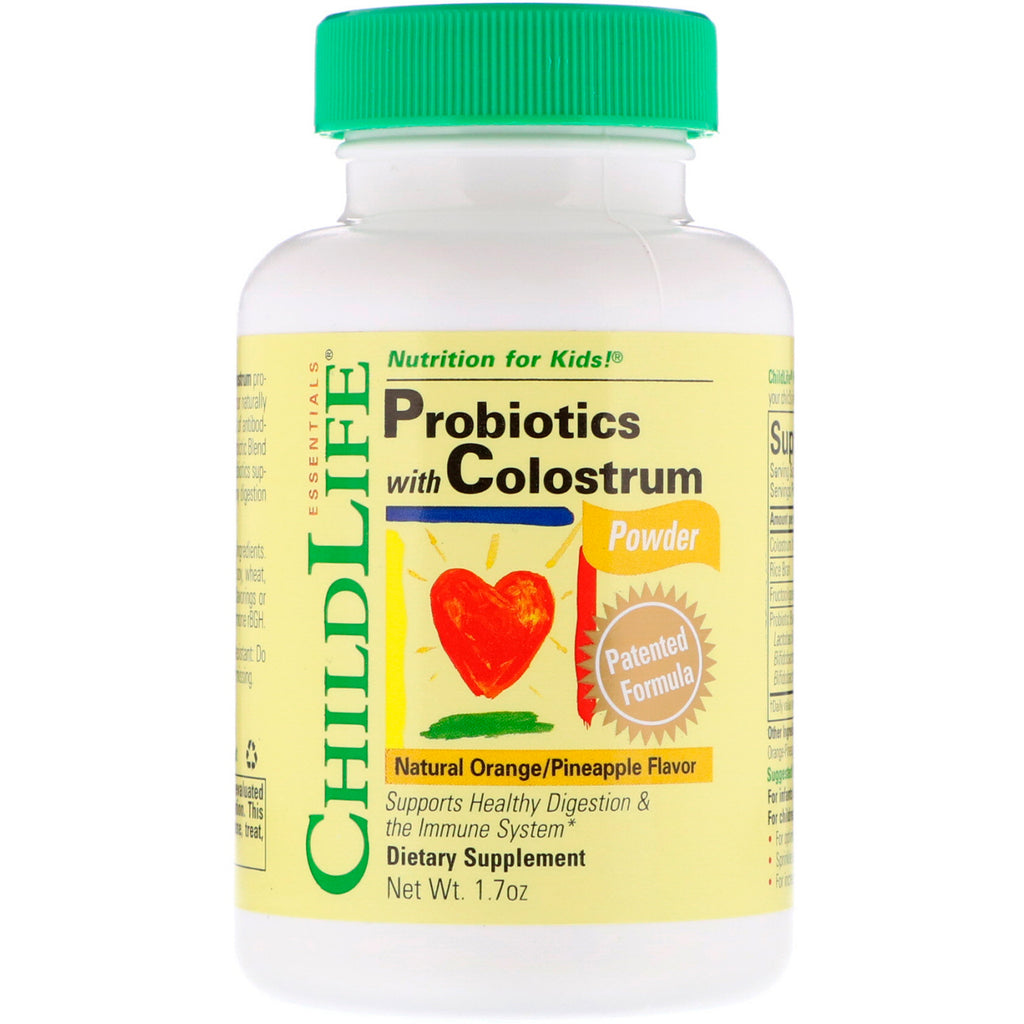 ChildLife, Probiotics with Colostrum Powder, Natural Orange/Pineapple Flavor, 1.7 oz