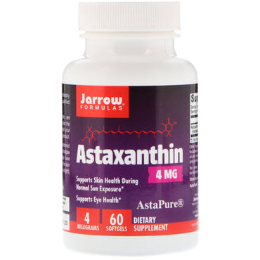 Jarrow Formulas, astaxantina, 4 mg, 60 cápsulas blandas