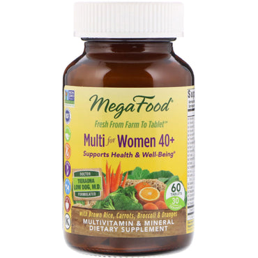 MegaFood, Multi for kvinner 40+, 60 tabletter
