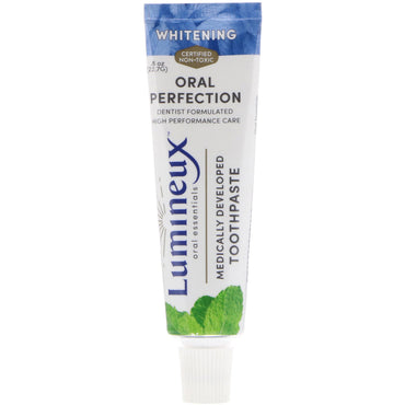 สิ่งจำเป็นสำหรับช่องปาก, Lumineux, ยาสีฟันที่พัฒนาขึ้นทางการแพทย์, ไวท์เทนนิ่ง, .8 ออนซ์ (22.7 ก.)