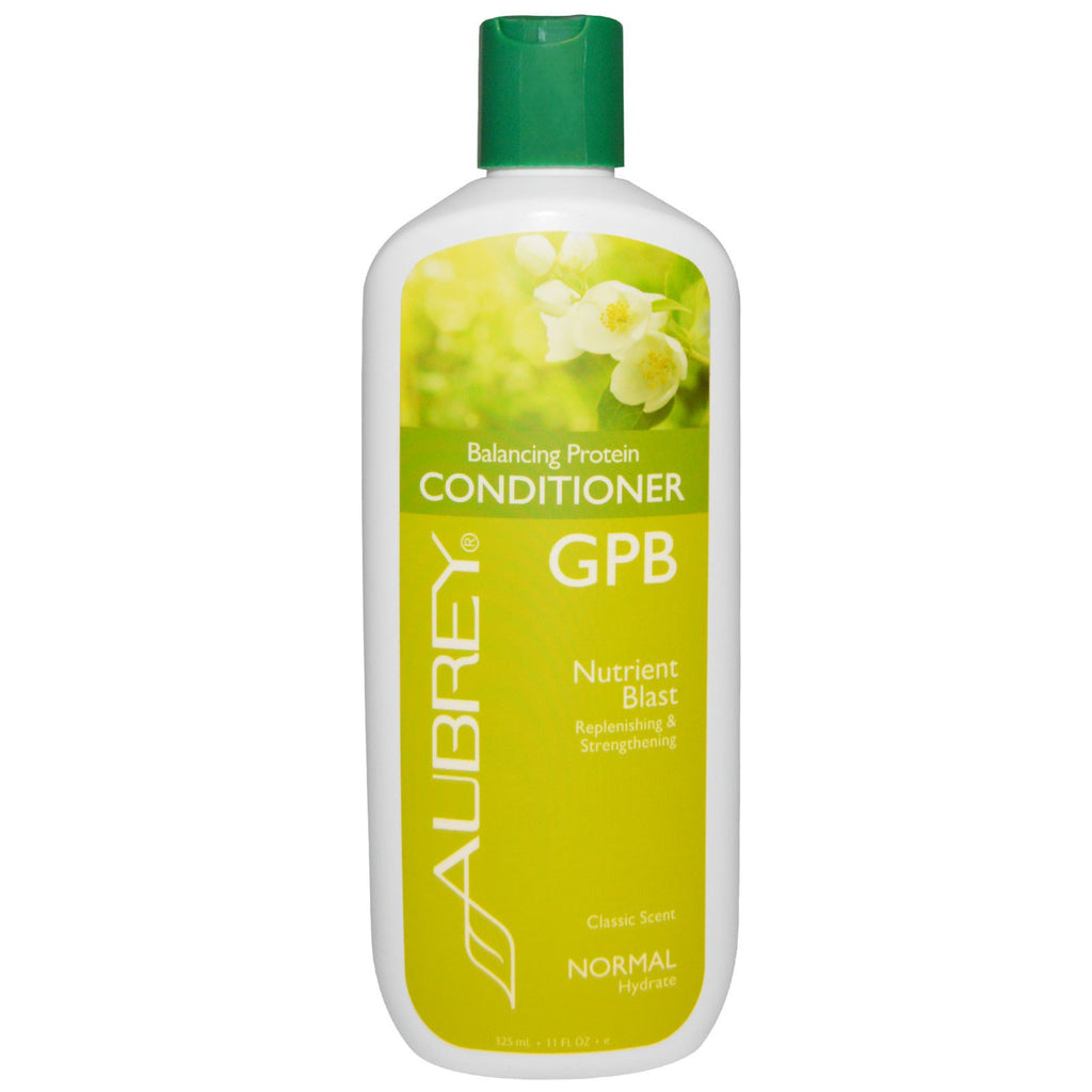 Aubrey s, GPB, Après-shampooing protéiné équilibrant, Nutrient Blast, Cheveux normaux, 11 fl oz (325 ml)