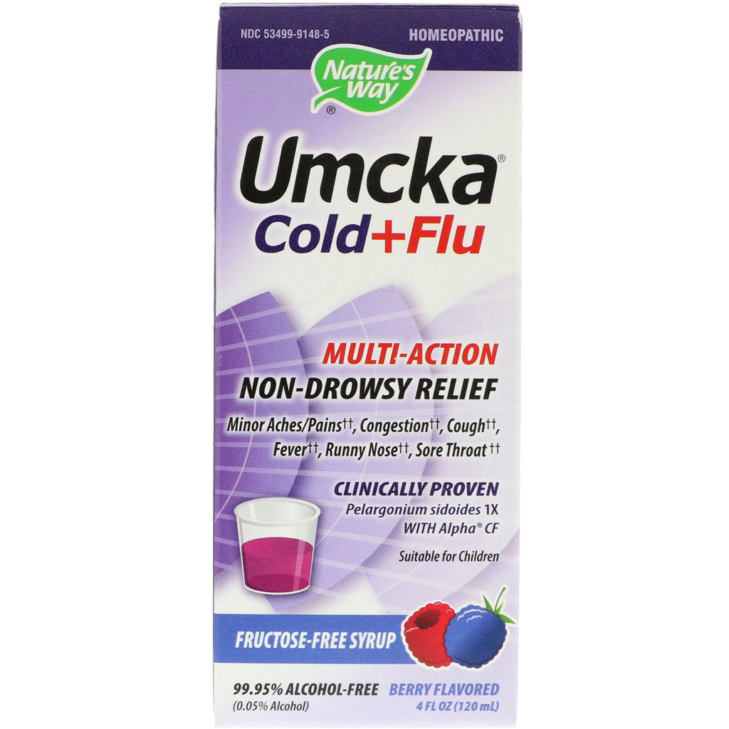 Nature's Way, Umcka Cold+Flu, bärsmak, 4 oz (120 ml)