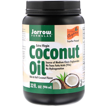 Jarrow Formulas, huile de noix de coco extra vierge, pressée par expulseur, 32 fl oz (946 ml)