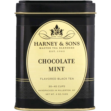Harney & Sons, Chocolate Mint Flavored Black Tea, 4 oz