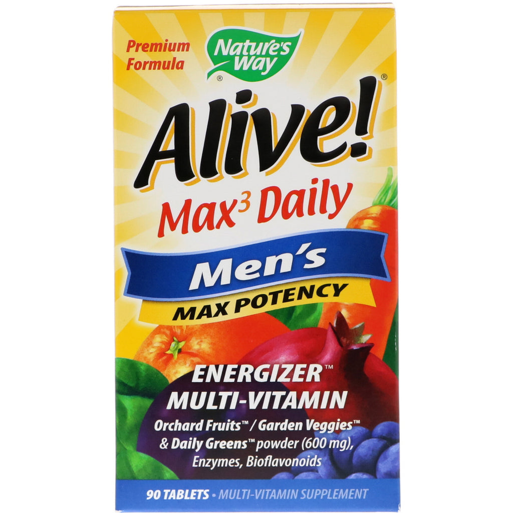 Calea naturii, viu! Max3 Daily, Multivitamine pentru bărbați, 90 de tablete