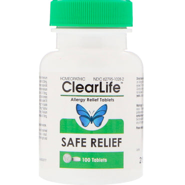 MediNatura, ClearLife, Safe Relief, Allergy Relief Tablets, 100 Tablets