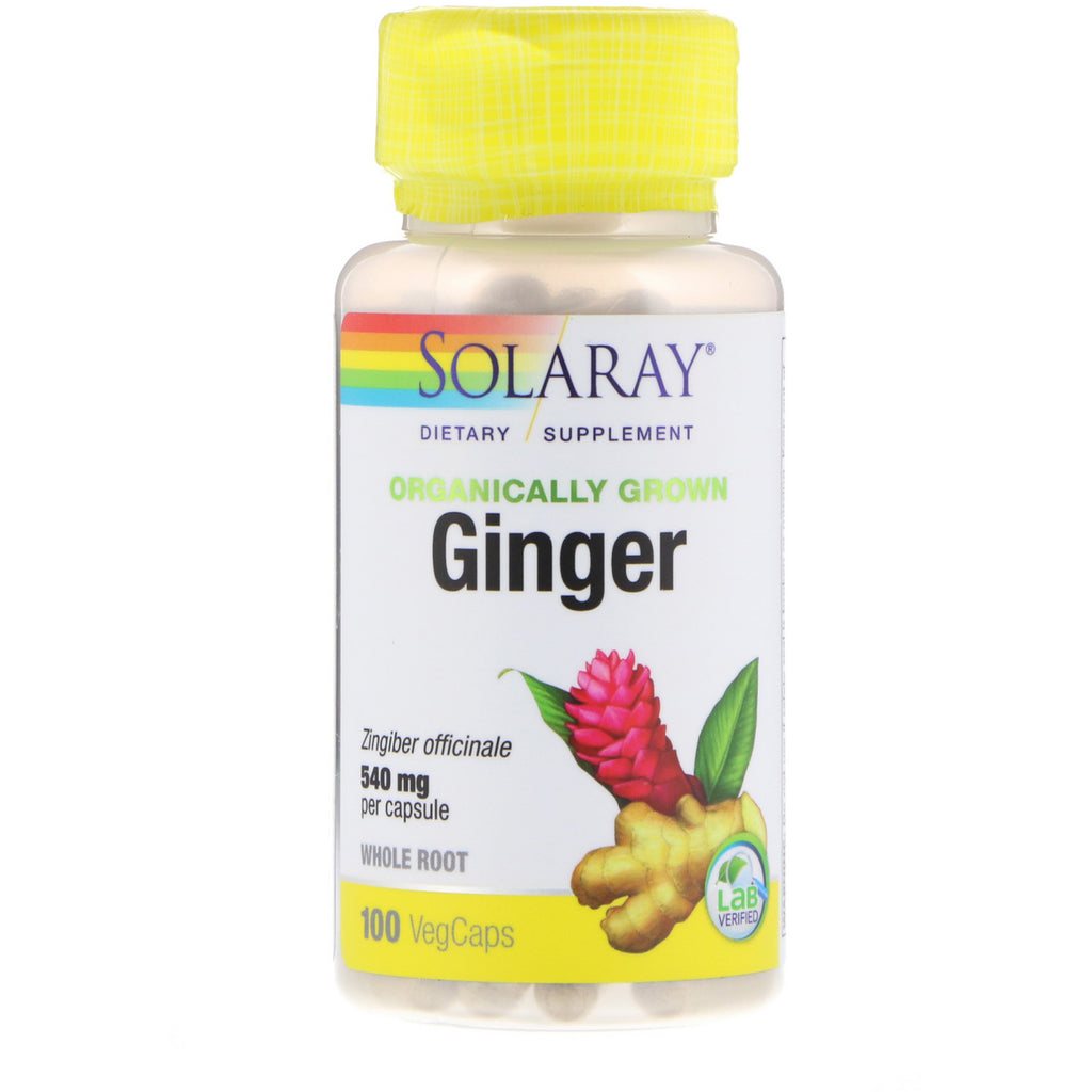 Solaray, Ally Grown Ginger، 540 مجم، 100 كبسولة نباتية