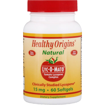 Healthy Origins, Lyc-O-Mato, Complexo de Licopeno de Tomate, 15 mg, 60 Cápsulas Softgel