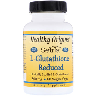 Healthy Origins, Setria, L-Glutathion réduit, 500 mg, 60 gélules végétariennes