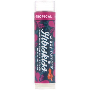 Crazy Rumours, HibisKiss, Hibiscus-flavored Lip Color, Tropical, 0,15 oz (4,4 ml)