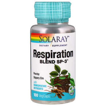Solaray, mezcla de respiración sp-3, 100 cápsulas vegetales
