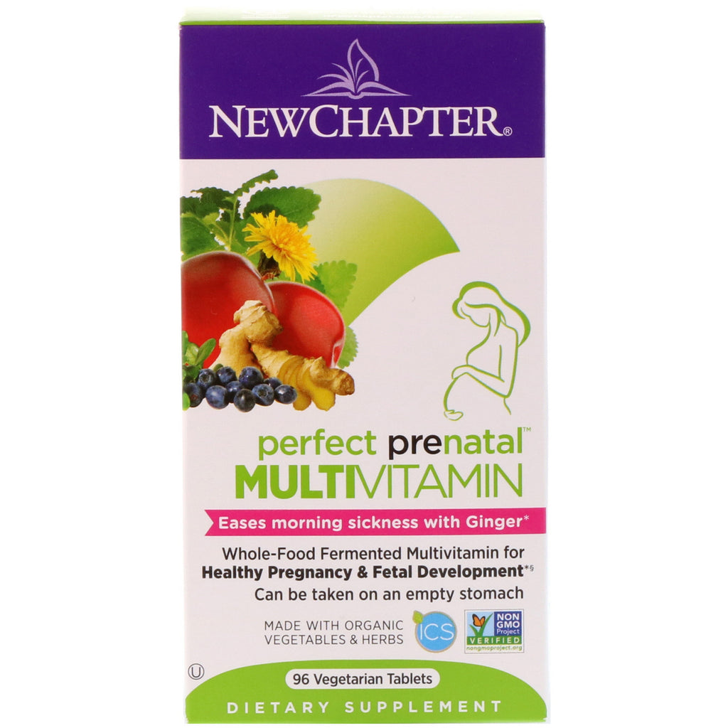 New Chapter, Multivitamines prénatales parfaites, 96 comprimés végétariens