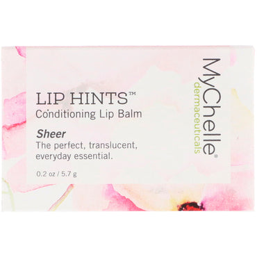 MyChelle Dermaceuticals, Baume à lèvres revitalisant Lip Hints, transparent, 0,2 oz (5,7 g)