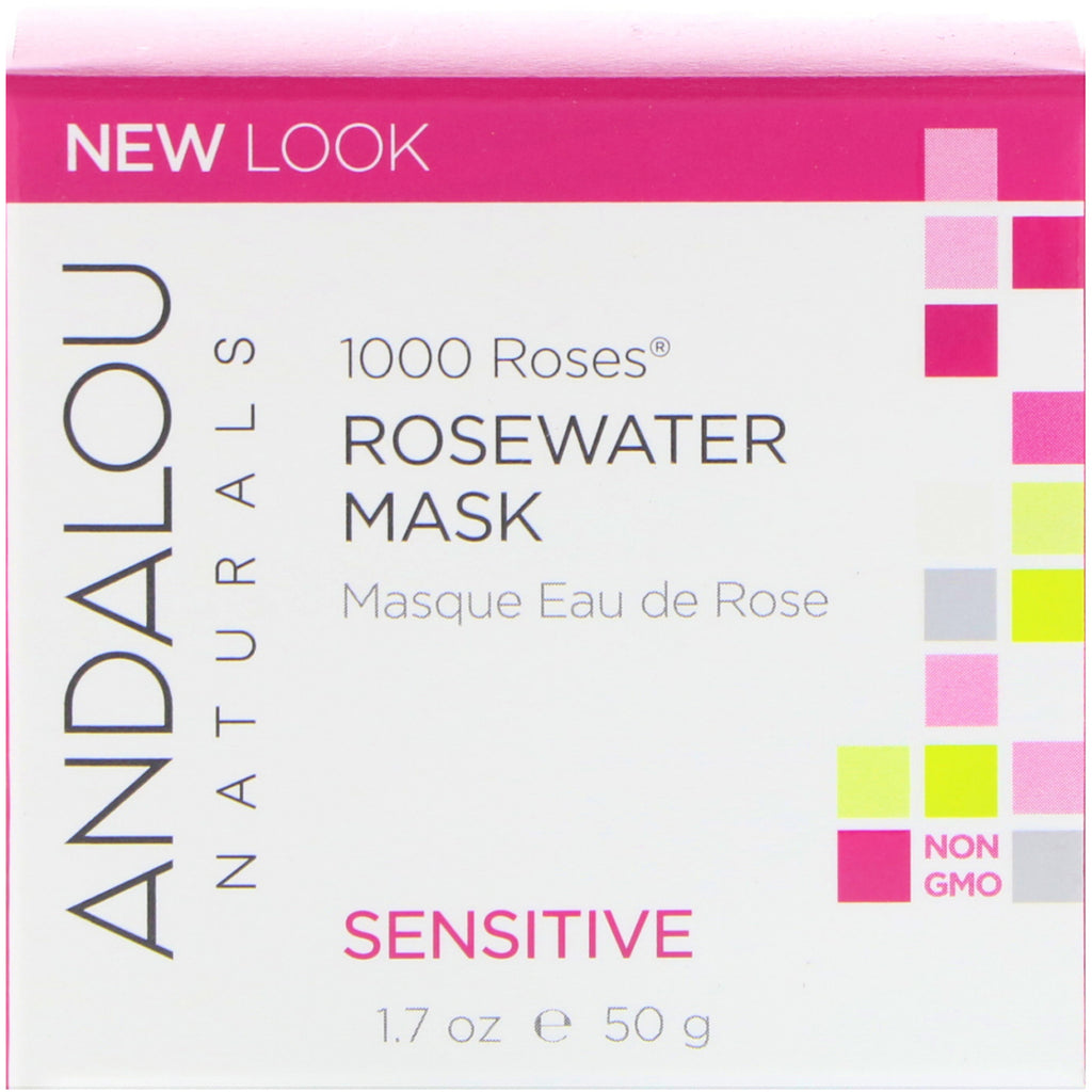 Andalou Naturals, 1000 Rosen, Rosenwassermaske, empfindlich, 1,7 oz (50 g)