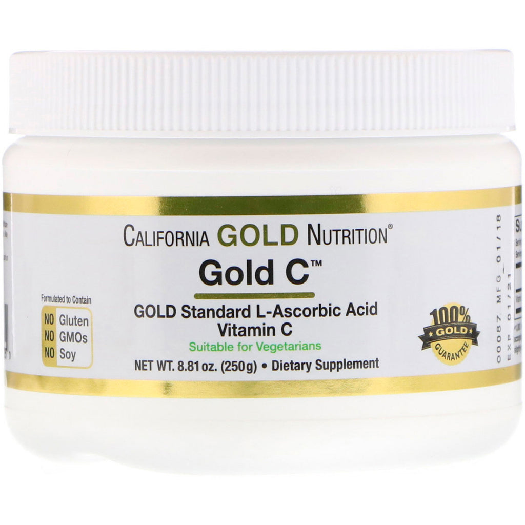 California Gold Nutrition, Gold C, Vitamin C, Askorbinsyre, 8,81 oz (250 g)