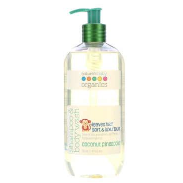 Nature's Baby s, shampoing et nettoyant pour le corps, noix de coco et ananas, 16 oz (473,2 ml)
