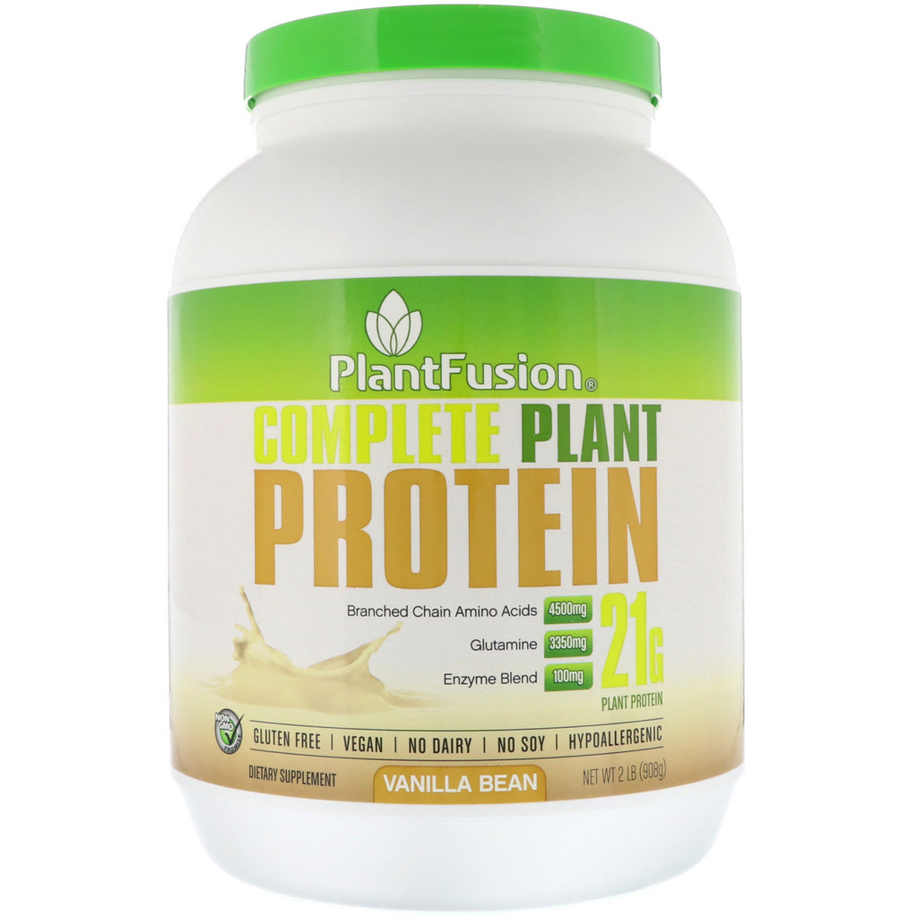 PlantFusion, 완전 식물성 단백질, 바닐라빈, 908g(2lb)