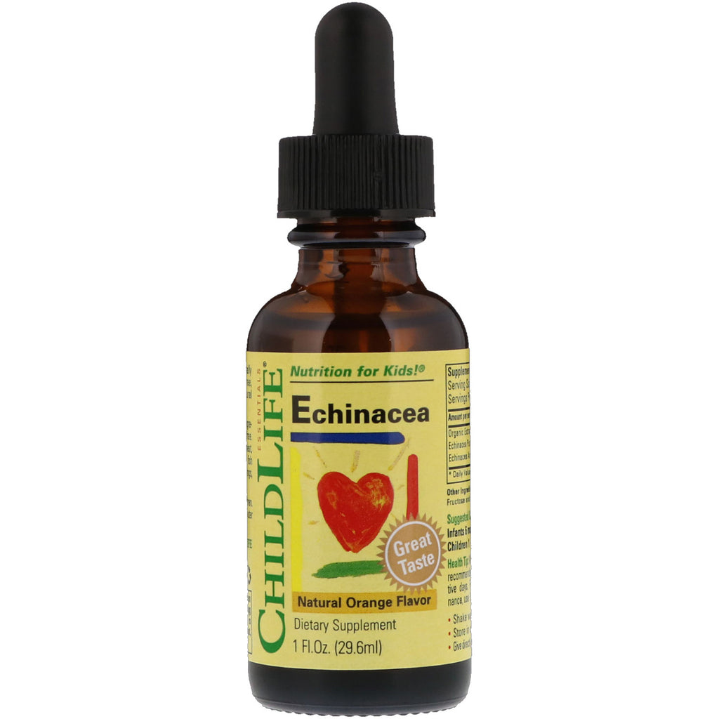 ChildLife, Essentials, Echinacea, natuurlijke sinaasappelsmaak, 1 fl oz (29,6 ml)