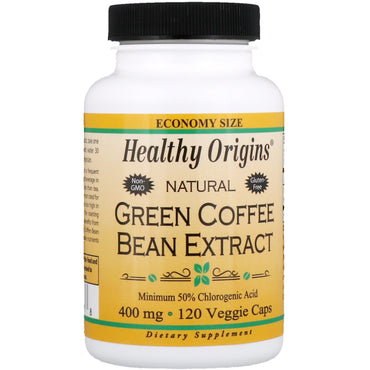 Healthy Origins, Extrait de grain de café vert, 400 mg, 120 capsules végétales